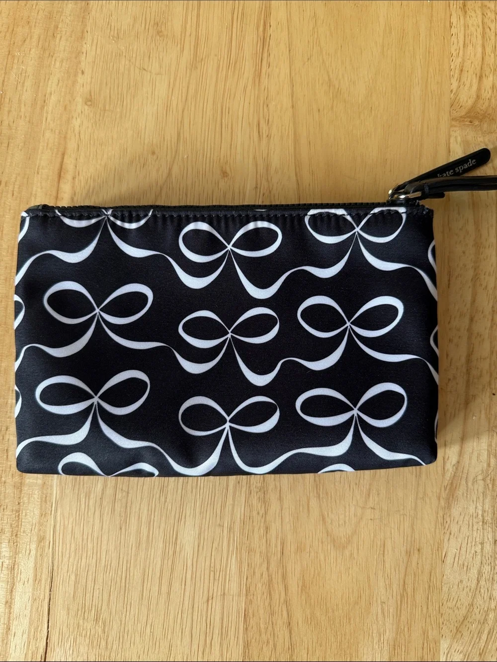 kate spade Black & White Bow Print Wristlet